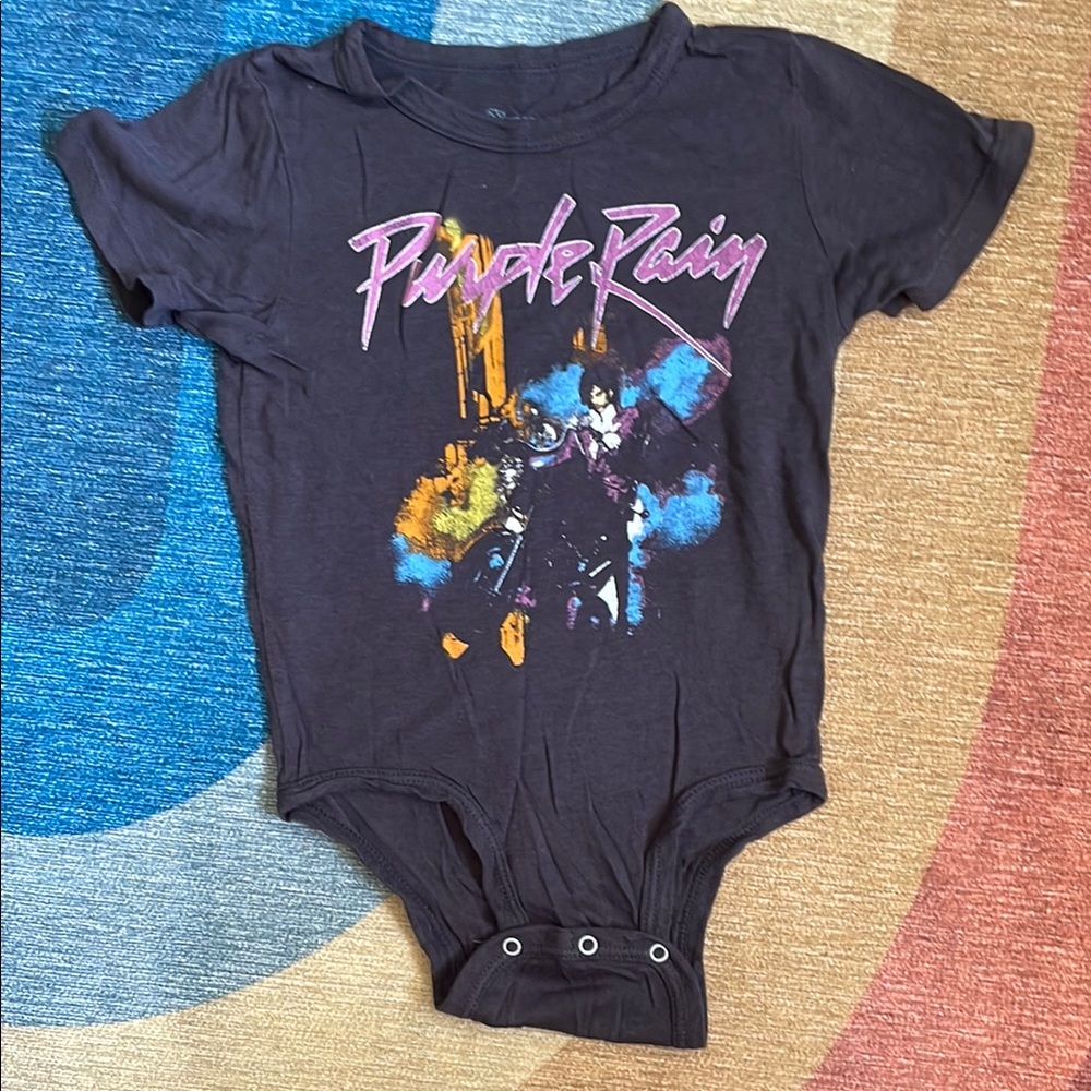 Rowdy Sprout Prince Purple Rain Graphic infant One Piece 3-6mos